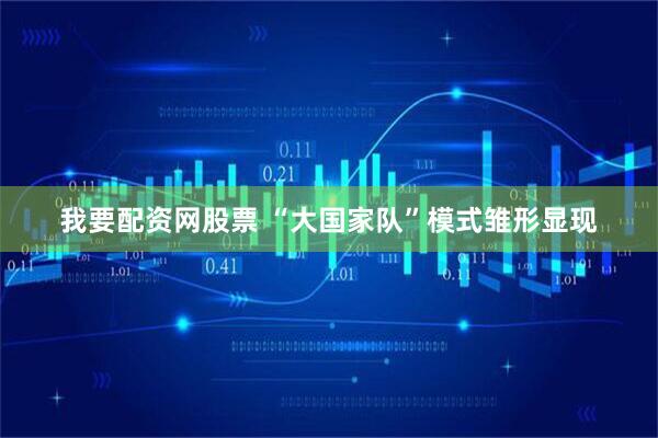 我要配资网股票 “大国家队”模式雏形显现