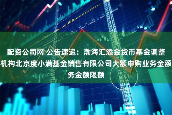 配资公司网 公告速递：渤海汇添金货币基金调整代销机构北京度小满基金销售有限公司大额申购业务金额限额
